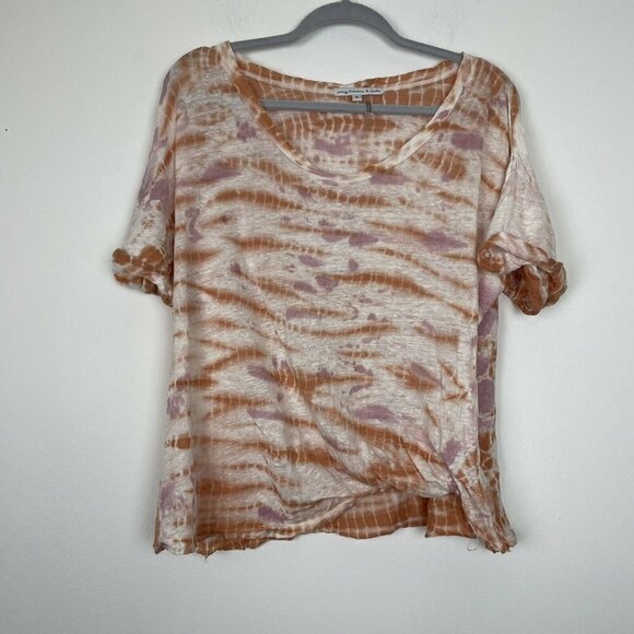 Young Fabulous & Broke Tops - Young Fabulous Broke Tie Dye Shirt Orange Purple 100% Linen Size Small